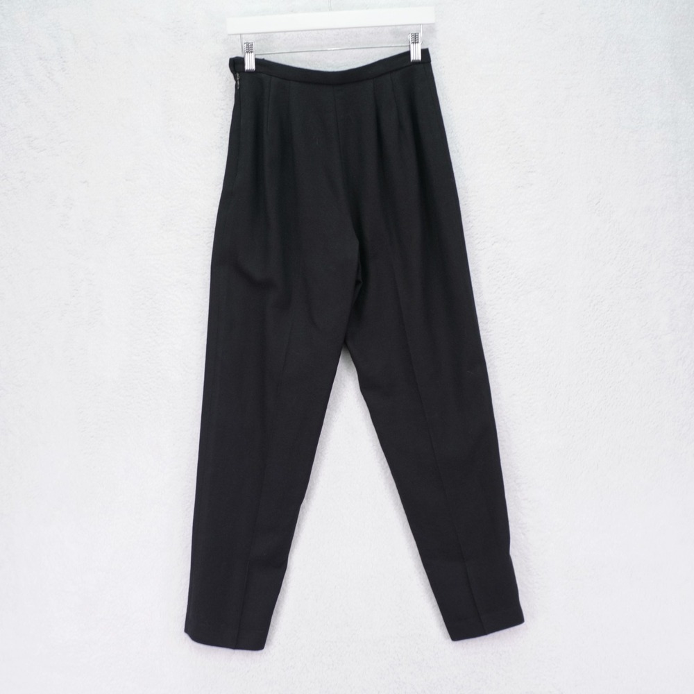 Rafaella Petites Wool Dress Pants Black Side Zip -6P 27 / 30- Full Lined High Ri